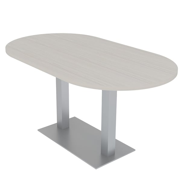 33.5 in W, 69.5 in L, 29 in H, Engineered Wood Top, Ivory
